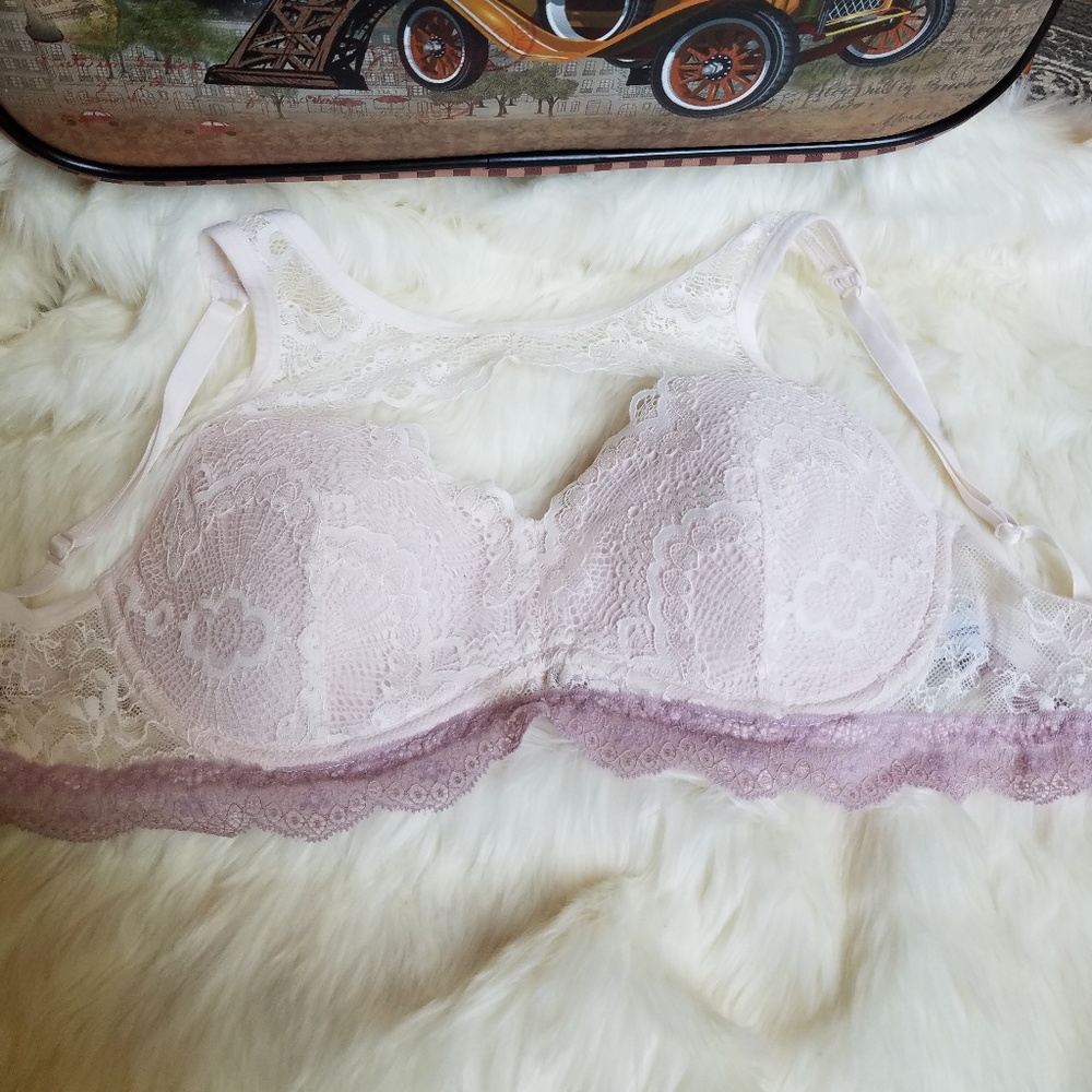 Adore Me Blush Pink Lace Brallette